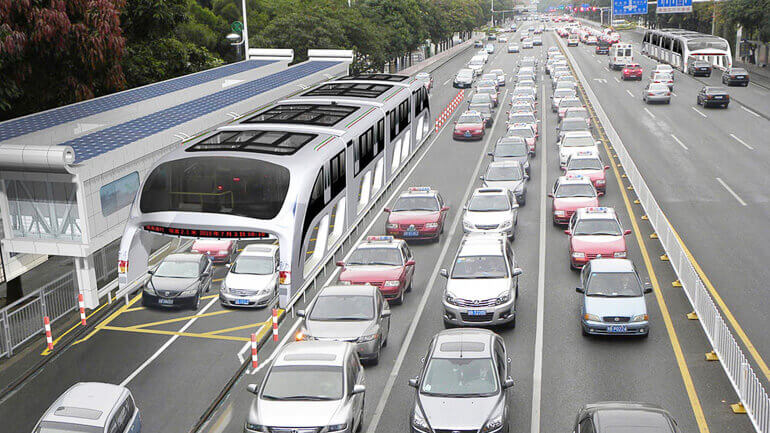 China straddling bus, China Transit Explore Bus